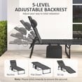 thumbnail image 5 of Outsunny Reclining Chaise Lounge Chair, Portable Sun Lounger, Folding Camping Cot, with Adjustable Backrest and Removable Pillow, for Patio, Garden, Beach, Black, 5 of 11