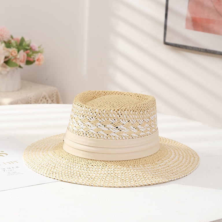 Straw Hat Summer Floppy Packable Panama Fedora Beach Sun Hat  display picture 1
