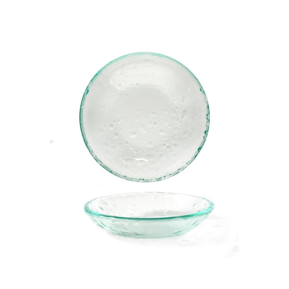 Turgla Fusion Glass dia.8.5" h:1.75" 20 oz. Round Clear Glass Bowl (Set of 4)