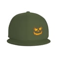 thumbnail image 3 of DouZhe Flat Brim Cap Snapback Hat, Angry Face Prints Adjustable Green Adult Baseball Cap, 3 of 6