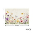 thumbnail image 4 of AshasdS Spring Summer Floral Linen Table Mats Set of 4 12x18 inch for Home Table Decor, 4 of 5