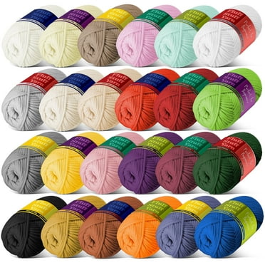 CraftBud Worsted Cotton-Nylon Blend Multicolor Yarn, 2400 Yards (24 Count)