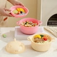 thumbnail image 5 of Microwave Safe Serving Bowl With Lid And Handles For Noodles Rice And Salads Pig Face Design, 5 of 8