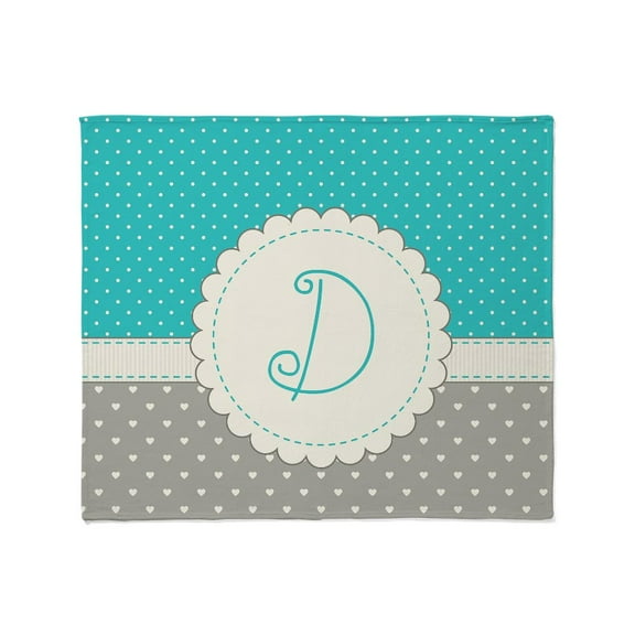 CafePress - Cute Monogram Letter D Throw Blanket - Soft Fleece Throw Blanket, 50"x60" for All Ages