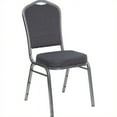 thumbnail image 2 of Flash Furniture HERCULES Series Crown Back Stacking Banquet Chair in Black Patterned Fabric - Silver Vein Frame, 2 of 15