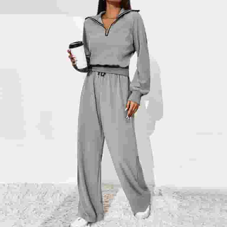 最高の QUYUON Women 2 Piece Outfits Quarter Zip Up Sweatshirt and Clothing