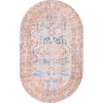 thumbnail image 1 of Unique Loom Revival Medallion Border Rug 5' x 8' Oval Blue/Brown, 1 of 1