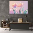 thumbnail image 6 of Mudket Framed Canvas Wall Art Pastel Pink Gradient Tulip Flower Bokeh Prints Wall Decor Soft Floral Canvas Print Ready to Hang for Bedroom Wedding Romantic Home Decor - 12"L x 8"W, 6 of 10