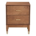 thumbnail image 3 of Baxton Studio Mandolin Mid-Century Ash Walnut Wood 2-Drawer Nightstand, 3 of 10