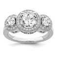 thumbnail image 1 of 925 Sterling Silver Cubic Zirconia Cz Ring Engagement Three Stone, 1 of 7