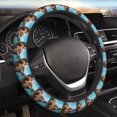 thumbnail image 4 of Cauagu Ice Blue Coastal Lion Print Car Steering Wheel Cover - Universal Car Accessory for Diverse Cars for Steering Wheel with a Diameter of 14.5"-15", 4 of 7