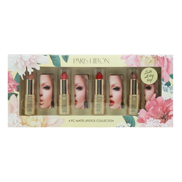 Colección de Labiales Mate Paris Hilton Cosmetics Labial de Larga Duración 4 Pz