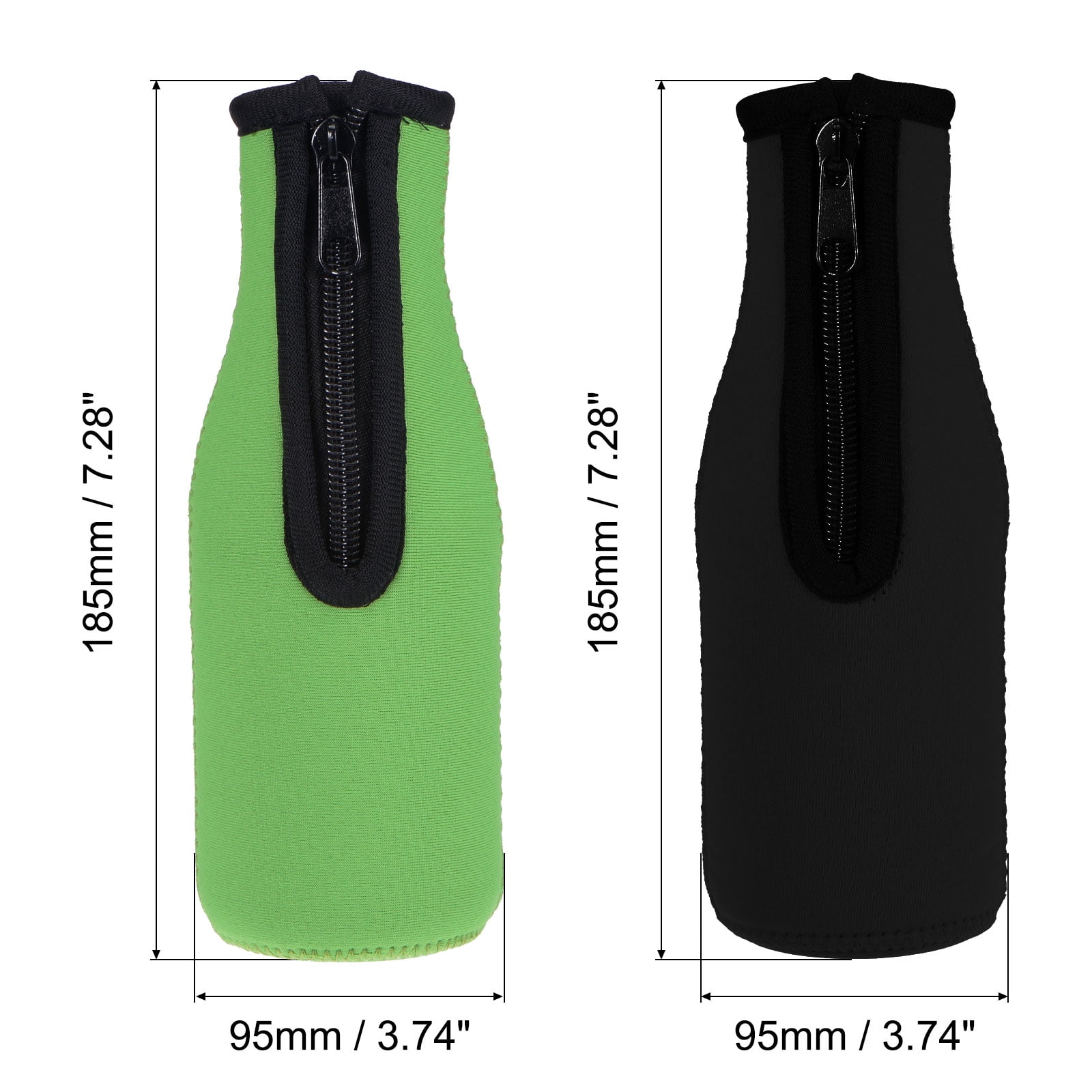 Unique Bargains Beer Bottle Sleeves Collapsible Neoprene Covers Black Green