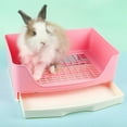 thumbnail image 1 of Flmtop Pet Rabbit Splash-proof Litter Mesh Box Potty Trainer with Drawer Corner Toilet White, 1 of 9