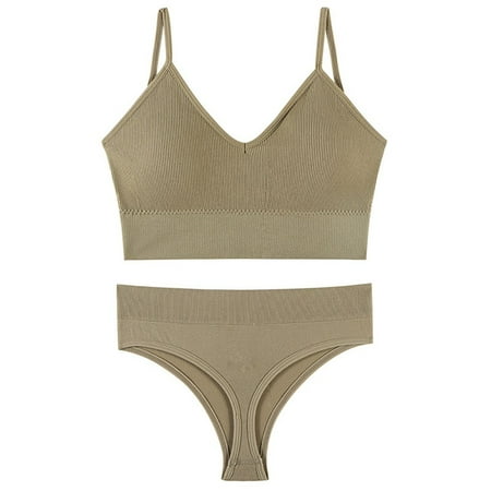 

Gathered thin large size sports French triangle cup bra set underwear