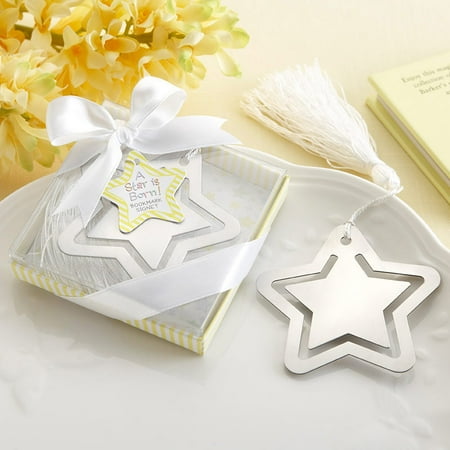 Kate Aspen A Star is Born! Metal Bookmark with White-Silk Tassel - Set of 12 - Perfect Baby Shower Favor & Decoration