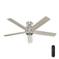 thumbnail image 4 of Hunter - Xidane Indoor Ceiling Fan With Light, Remote, 52-inch, Brushed Nickel, Casual-style, 3-speed WhisperWind Motor, 52656, for Living Rooms, Bedrooms, 4 of 17