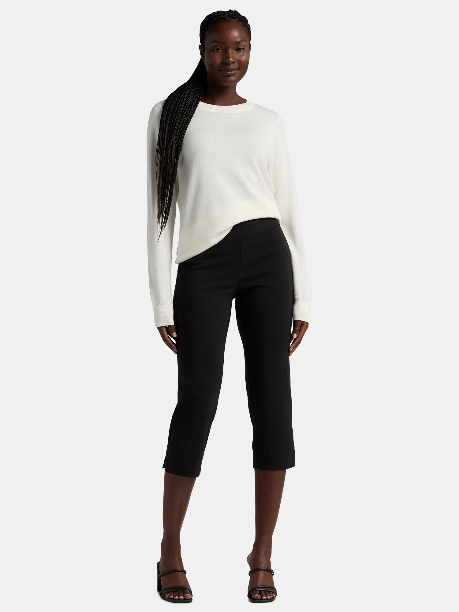 The Pioneer Woman Millennium Stretch Capri Pants, 23” Inseam, Sizes S-3X, Women’s