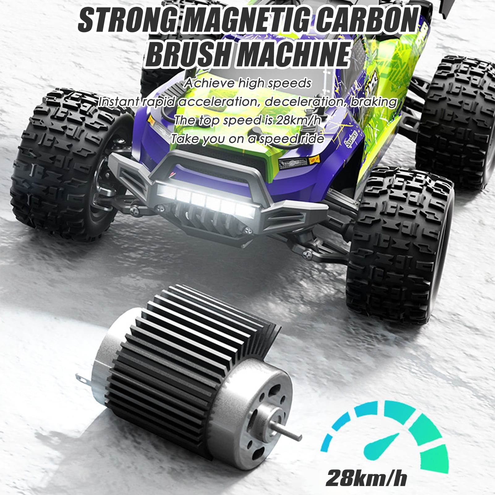 Remote Remote Control Car 1:18 Scale 28 KM/H High Speed Vehicle 4WD All Terrains Crawler Car With LED Headlights