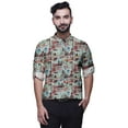 thumbnail image 4 of BESTMAN Mandarine Chemises Col Homme Coupe Régulière Imprimé Kurta Courte pour Homme, 4 of 6