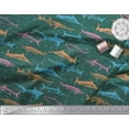 thumbnail image 2 of Soimoi Cotton Duck Fabric Bubbles & Fish Ocean Fabric Prints by Yard 42 Inch Wide, 2 of 3