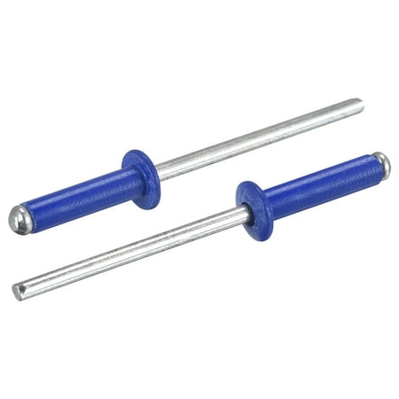 

Uxcell 3.2mm x 13mm Aluminum Open End Flat Round Head Blind Rivets Blue 200 Pack