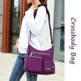 thumbnail image 7 of AOUNQ Crossbody Bags for Women Waterproof Hobo Purse Handbag Multi-Pocket Shoulder Bag Nylon Travel Messenger Bag,Purple, 7 of 7