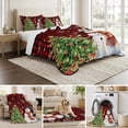 thumbnail image 6 of Quilts King Size Bedding Set, Christmas Snowman Lightweight Quilted Comforter, Cardinal Bird Snowflake Red Black Plaid Soft Reversible Bedspread Coverlet with Pillow Covers for All Season, 96" x 106", 6 of 9