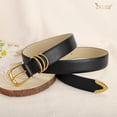 thumbnail image 5 of Women Leather Belt with Gold Buckle Ladies Faux Leather Belt for Jeans Pants, 5 of 7