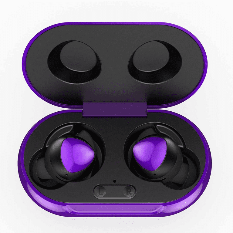 UrbanX Street Buds Plus True Bluetooth Wireless Earbuds For LG G Vista 2  With Active Noise Cancelling (Charging Case Included) Purple