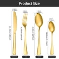 thumbnail image 4 of Juego de Cubiertos Dorados (20 piezas, acero inoxidable) para 4 personas: tenedores, cucharas y cuchillos. Ideal para cocina, hogar y restaurante, con acabado brillante dorado pulido, 4 of 7