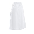 thumbnail image 3 of Smsaxvxz Womens Summer Skirts Casual Solid Front Button A-Line Drawstring Elastic Waist Midi Skirt with Pockets White 2XL, 3 of 8