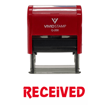 Vivid Stamp Received Office Self-Inking Office Rubber Stamp (Red) - Medium