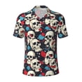 thumbnail image 2 of Daiia rock record Skull artist Pattern Men’s Polo Shirts,Solid Deck Shirt,Classic Fit, Breathable Cotton Polo for Casual and Sport Wear-XX-Large, 2 of 7