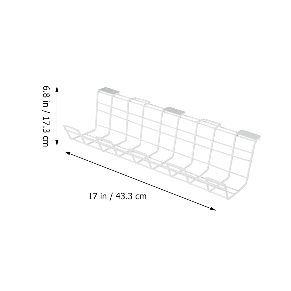 Soimiss Cable Management Shelf White Under Desk Iron Rack Durable Cord Organizer for Home