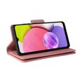 thumbnail image 6 of Feishell for Samsung Galaxy A03s Wallet Case with Wrist Strap,Premium PU Leather Zipper Pocket Magnetic Buckle Folio Flip ID Credit Card Slots Shockproof Kickstand Phone Case for Women Men,Rosegold, 6 of 15