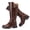 Brown 006, variant on Love Steetly Women's Extra Wide Calf Knee High Boots, Faux Leather Winter Tall Boots, Diamond Quilted Shaft, Knitted Collar, Double Buckle Block Heel Boots.