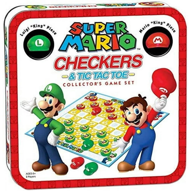 Set de juego de coleccionista Super Mario Checkers y Tic Tac, SUPER MARIO