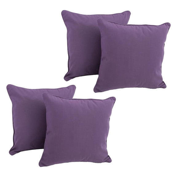 18-inch Double-corded Solid Twill Square Throw Pillows with Inserts (Set of 4) 9810-CD-S4-TW-GP