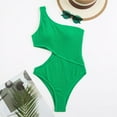 thumbnail image 4 of Inadays Women's One Piece Swimsuit One-Shoulder Swimwear Waist Cutout Swimsuit, 4 of 8