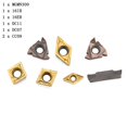 thumbnail image 1 of Lefu 7pcs Carbide Inserts for 16mm Shank Lathe Boring Bar Turning Tool Holder CS, 1 of 7