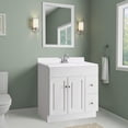thumbnail image 3 of Bowery Hill Marble Single Bowl Vanity Top Solid Ivory Swirl 25Inch, 3 of 6