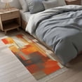 thumbnail image 4 of Area Rug with Tassels 2' x 6', Orange Gradient Graffiti Art Kitchen Runner Rug for Hallway Bedroom Throw Rugs, Abstract Geometric Seamless Soft Door Mat for Bathroom Entrance Living Room, 4 of 9