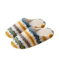 thumbnail image 4 of CHUMUD Women's Plush Striped Slippers - Soft Fleece Lined, Quiet Sole, Cozy Indoor House Shoes for Winter, 4 of 7