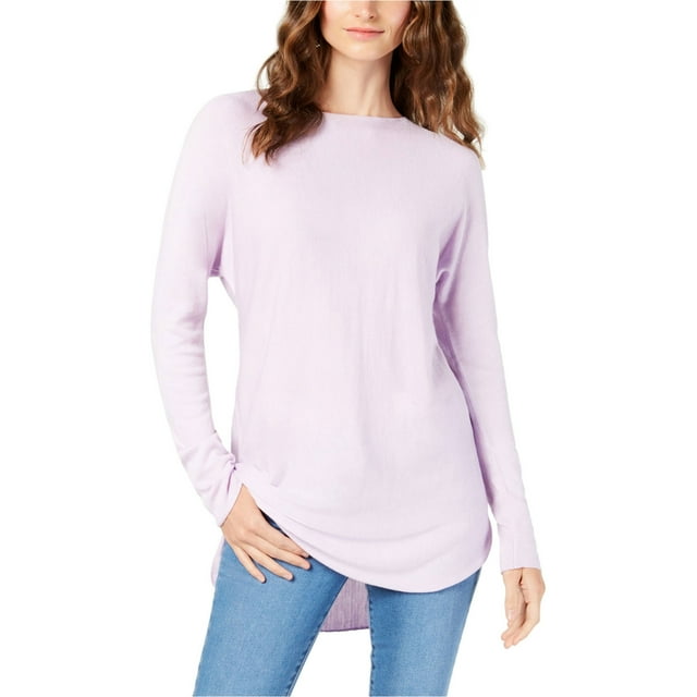 I.N.C Chandail en Tricot à Queue de Chemise pour Femmes, Violet, Grand
