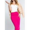 thumbnail image 2 of Moa Collection Mid-Length Knit Solid Print Pink Pencil Skirt, 2 of 5