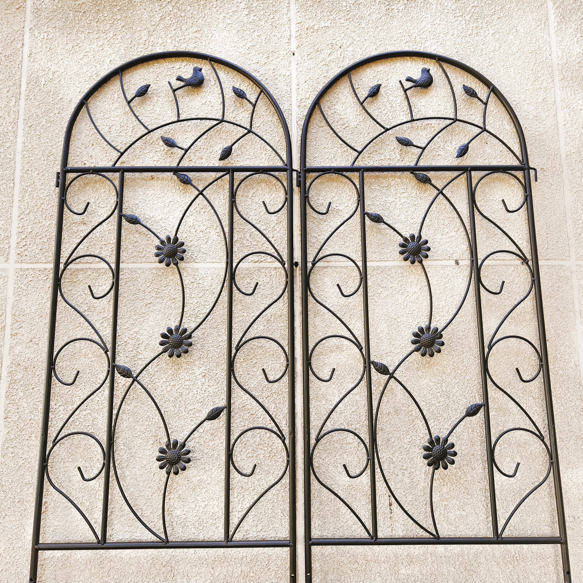 4 Pack Metal Garden Trellis 86.7" x 19.7" Rustproof Trellis for Climbing Plants Outdoor Flower Support Brown