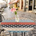 thumbnail image 3 of Boho Stripe Tribal Vintage Elastic Fitted Round Table Cover Bohemian Style Pattern Waterproof Outdoor Tablecloth for Holiday Party, Picnic, Patio & Dining Fits Tables Up to 55"-60", 3 of 8