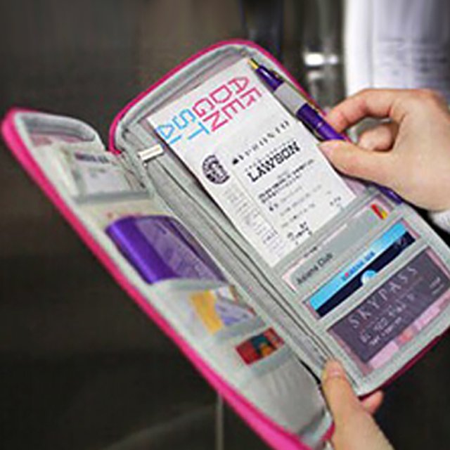 Cartera de viaje portátil Porta pasaporte Organizador de documentos Bolso para tarjetas