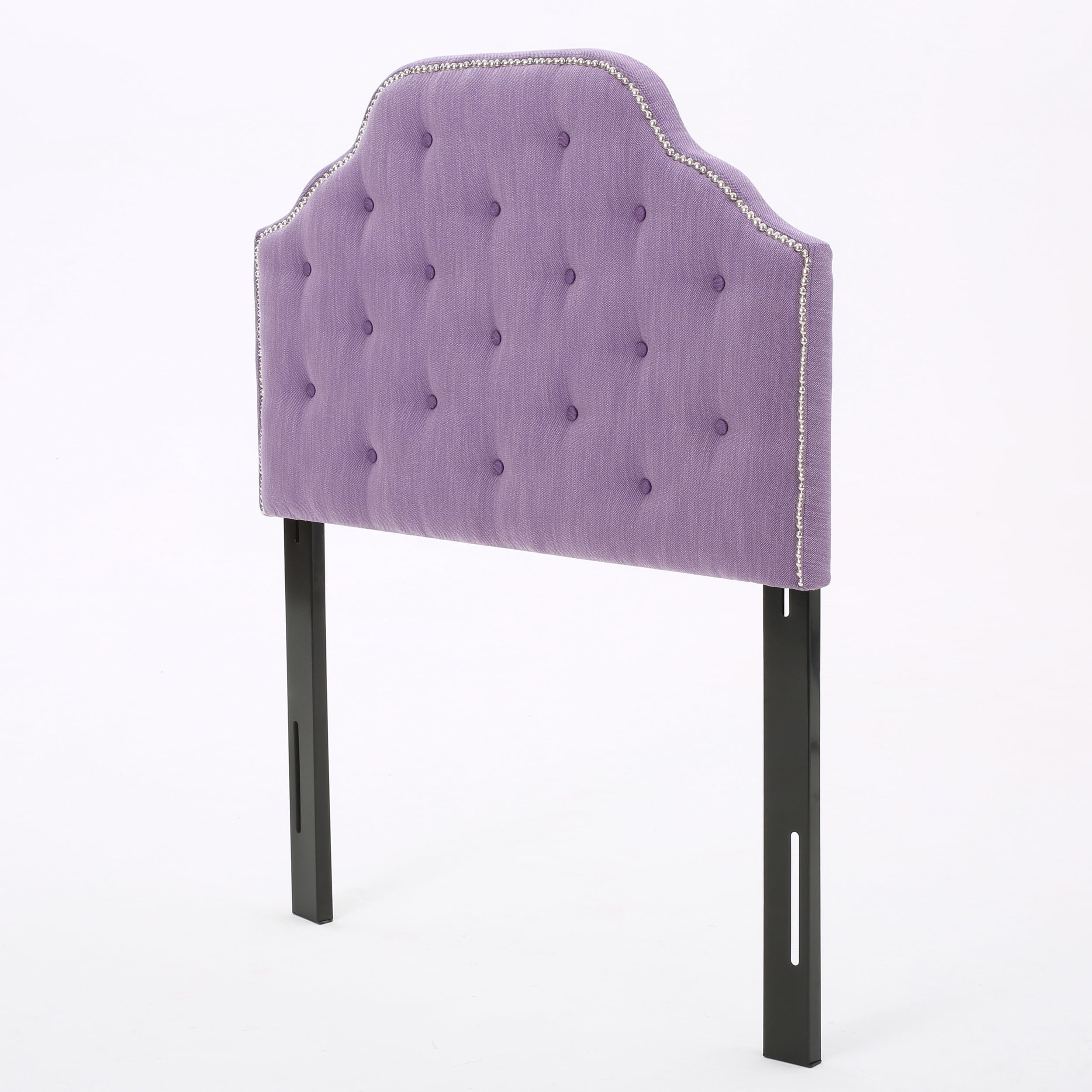 Noble House Kathleen Twin Fabric Tufted Kid's Headboard, Light Purple